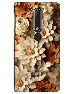 Чехол для Nokia 6 2018 с картинкой «Бежевый флористический декор»