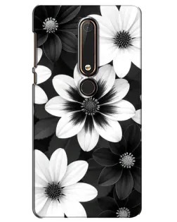 Чехол для Nokia 6 2018 с картинкой «Монохромные астры»