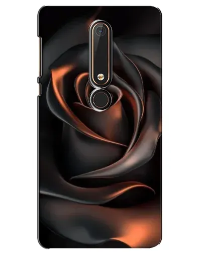 Чехол для Nokia 6 2018 с картинкой «Шелковая черная роза»