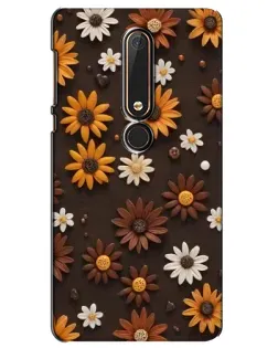 Чехол для Nokia 6 2018 с картинкой «Узор из маленьких подсолнухов»