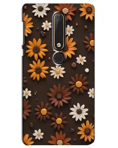 Чехол для Nokia 6 2018 с картинкой «Узор из маленьких подсолнухов»