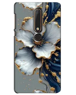 Чохол для Nokia 6 2018 з картинкою «Біла квітка та золотий флюїд»