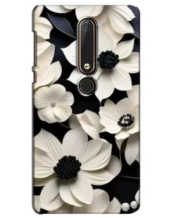 Чехол для Nokia 6 2018 с картинкой «Объемные белые цветы»