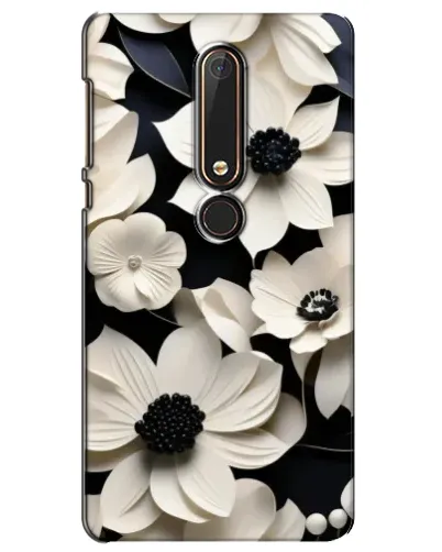 Чехол для Nokia 6 2018 с картинкой «Объемные белые цветы»