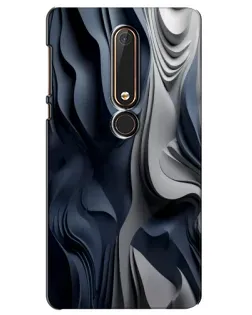 Чехол для Nokia 6 2018 с картинкой «Объемные синие складки»
