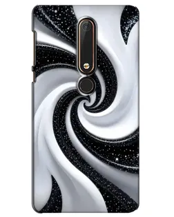 Чехол для Nokia 6 2018 с картинкой «Черно-белая спираль»