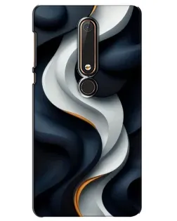 Чехол для Nokia 6 2018 с картинкой «Объемные черно-белые ленты»