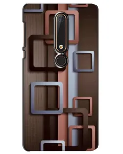 Чехол для Nokia 6 2018 с картинкой «Коричневые объемные квадраты»