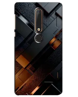 Чехол для Nokia 6 2018 с картинкой «Черные геометрические блоки»