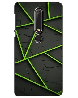 Чехол для Nokia 6 2018 с картинкой «Зеленые геометрические линии»
