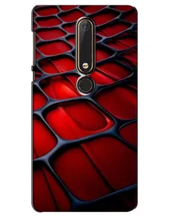 Чехол для Nokia 6 2018 с картинкой «Красная глянцевая сетка»
