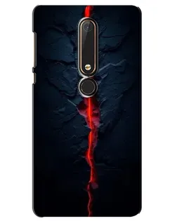 Чехол для Nokia 6 2018 с картинкой «Kрасная лавовая трещина»