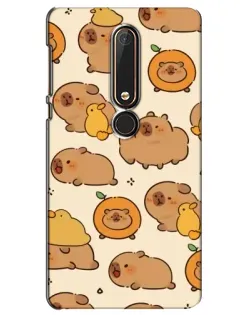 Чехол для Nokia 6 2018 с картинкой «Капибары с апельсинами» Чехол для Nokia 6 2018 с картинкой «Капибары с апельсинами»