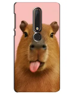Чохол для Nokia 6 2018 з картинкою «Капібара з язиком»