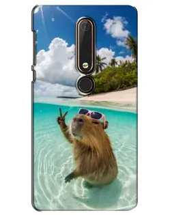 Чохол для Nokia 6 2018 з картинкою «Капібара на морі»