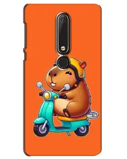 Чохол для Nokia 6 2018 з картинкою «Капібара на скутері»