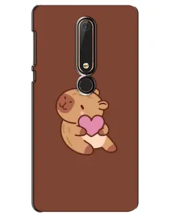 Чохол для Nokia 6 2018 з картинкою «Капібара з серцем»
