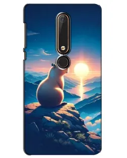 Чохол для Nokia 6 2018 з картинкою «Захід сонця з капібарою»