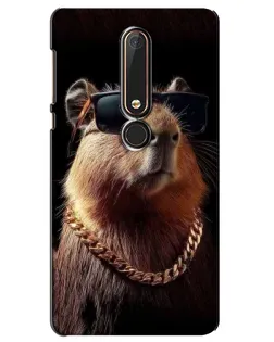 Чохол для Nokia 6 2018 з картинкою «Капібара золотий ланцюг»