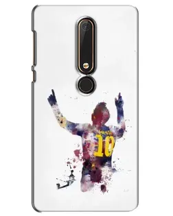 Чехол для Nokia 6 2018 с картинкой «Акварельный Месси Барселона»
