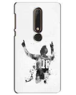 Чехол для Nokia 6 2018 с картинкой «Черно-белый силуэт Месси» Чехол для Nokia 6 2018 с картинкой «Черно-белый силуэт Месси»