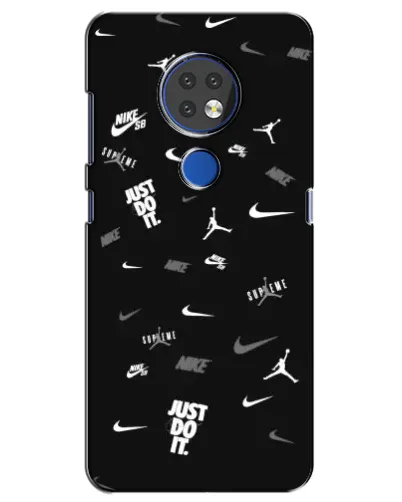 Чохол для Nokia 7.2 з картинкою «Nike Black Pattern»