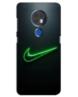 Чехол для Nokia 7.2 с картинкой «Неоновый контур Nike»