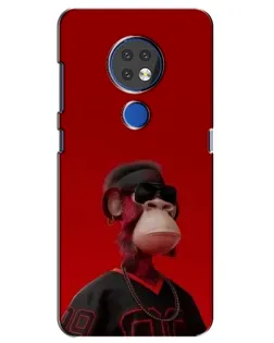 Чохол для Nokia 7.2 з картинкою «Bored Ape в червоному»