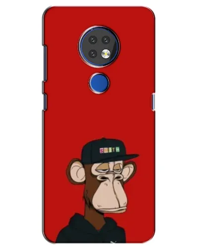 Чохол для Nokia 7.2 з картинкою «Bored Ape — червоний фон»