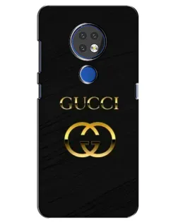 Чехол для Nokia 7.2 с картинкой «Золотой логотип Gucci»