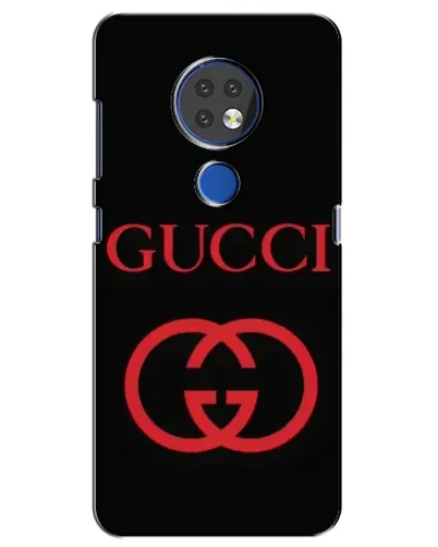 Чехол для Nokia 7.2 с картинкой «Gucci — красный логотип»
