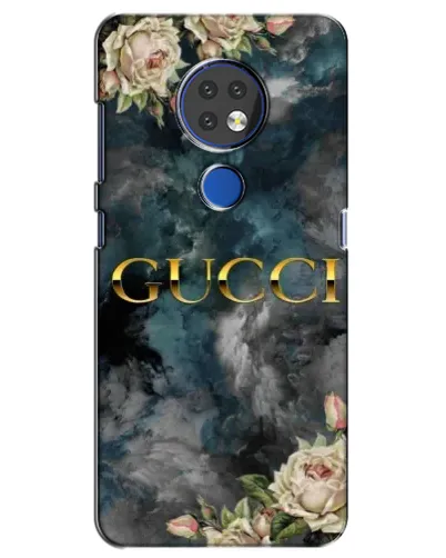 Чехол для Nokia 7.2 с картинкой «Абстрактные цветы Gucci»