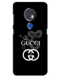 Чехол для Nokia 7.2 с картинкой «Gucci — серебряная змея»