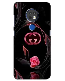 Чехол для Nokia 7.2 с картинкой «Gucci — неоновая роза»