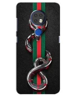 Чехол для Nokia 7.2 с картинкой «Gucci — змея на полосе» Чехол для Nokia 7.2 с картинкой «Gucci — змея на полосе»