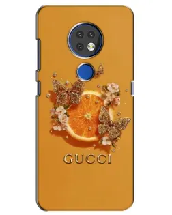 Чехол для Nokia 7.2 с картинкой «Gucci — золотые бабочки» Чехол для Nokia 7.2 с картинкой «Gucci — золотые бабочки»