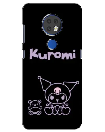 Чехол для Nokia 7.2 с картинкой «Kuromi — черный минимализм»