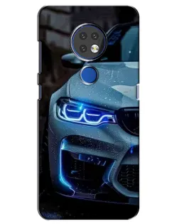 Чехол для Nokia 7.2 с картинкой «Взгляд BMW с синими фарами»