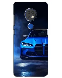 Чехол для Nokia 7.2 с картинкой «Голубая BMW M4»