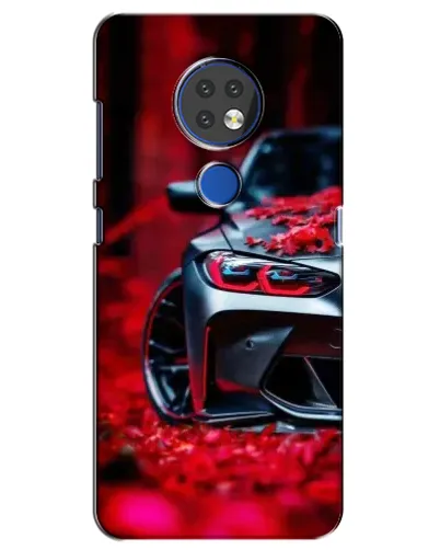 Чехол для Nokia 7.2 с картинкой «Спортивная BMW и цветы»