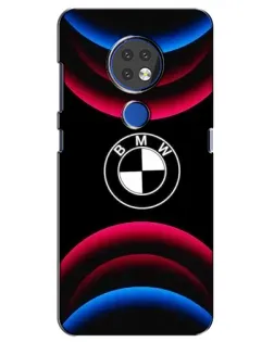 Чехол для Nokia 7.2 с картинкой «Логотип BMW и неоновые дуги»