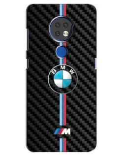 Чехол для Nokia 7.2 с картинкой «Эмблема BMW и карбон»