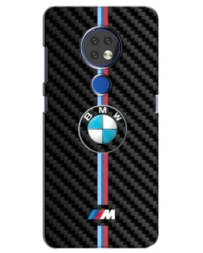 Чехол для Nokia 7.2 с картинкой «Эмблема BMW и карбон»