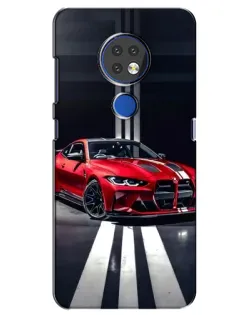 Чехол для Nokia 7.2 с картинкой «Красная BMW на дороге»