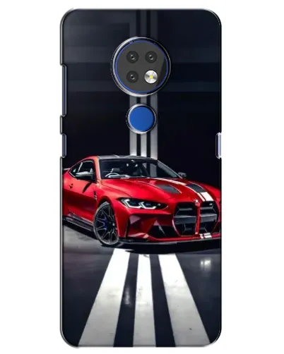 Чехол для Nokia 7.2 с картинкой «Красная BMW на дороге»