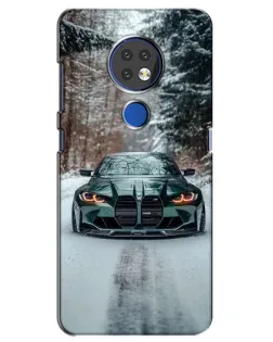 Чехол для Nokia 7.2 с картинкой «BMW в зимнем лесу»