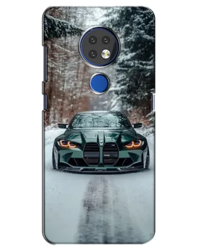 Чехол для Nokia 7.2 с картинкой «BMW в зимнем лесу»
