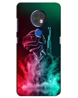 Чехол для Nokia 7.2 с картинкой «PUBG — огненный воин» Чехол для Nokia 7.2 с картинкой «PUBG — огненный воин»
