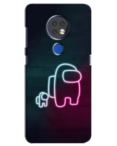 Чехол для Nokia 7.2 с картинкой «Among Us неон-арт»
