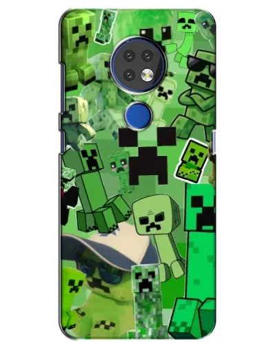 Чехол для Nokia 7.2 с картинкой «Криперы Minecraft»